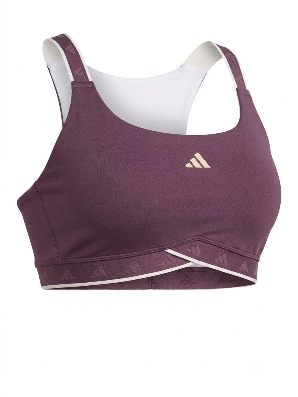 adidas Plum Support Sports Bra with Crisscross Band